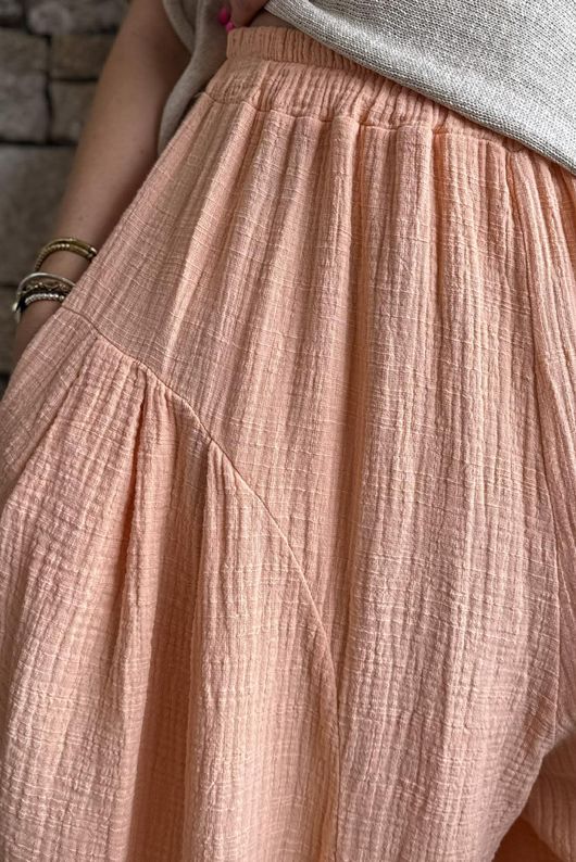 Tasha Cushion Cotton Sia Barrel Pant Soft Apricot